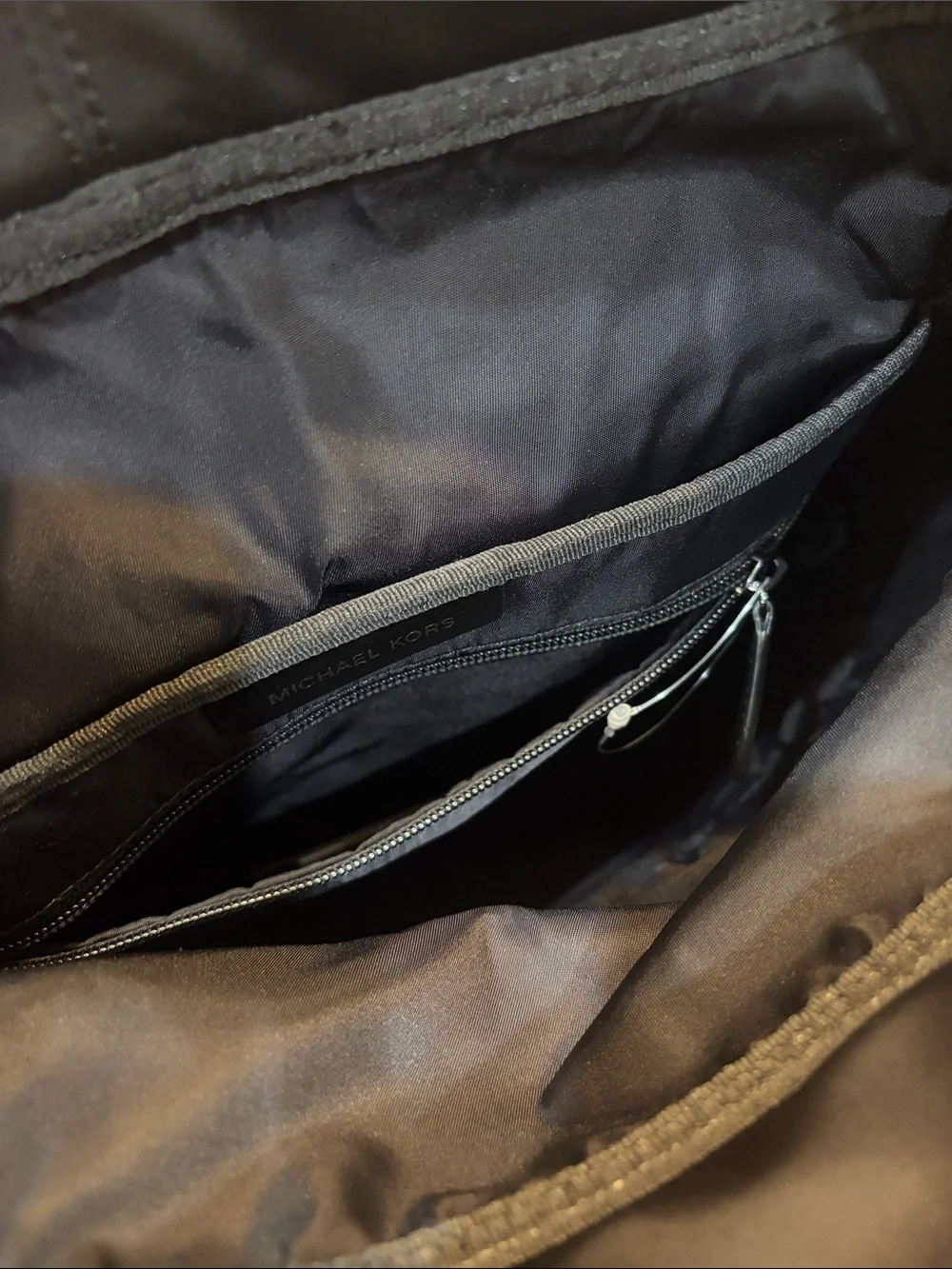 Michael Kors Black Nylon Logo Strap Backpack
